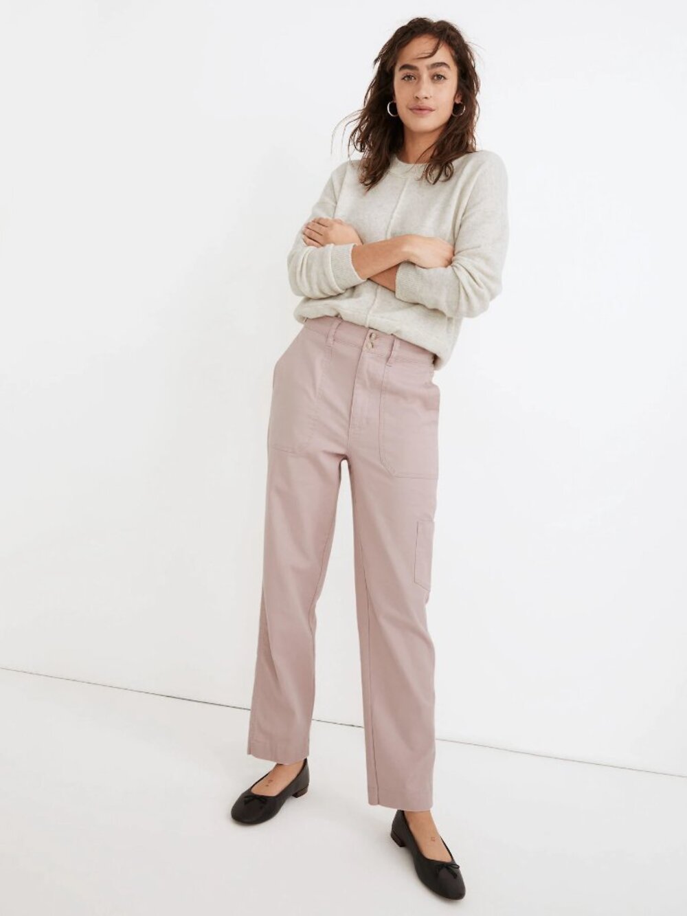Madewell Military Straight Pants in Wisteria dove/Comfort Stretch Size 26